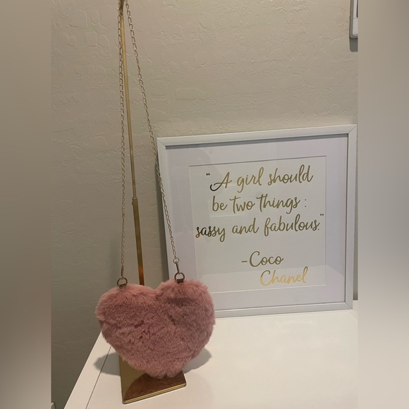Handbags - - BNIP Furry heart purse